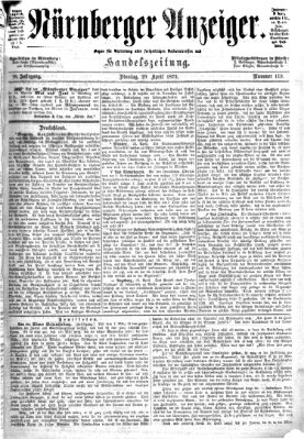 Nürnberger Anzeiger Dienstag 29. April 1873