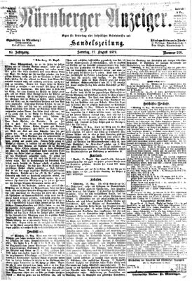 Nürnberger Anzeiger Sonntag 17. August 1873