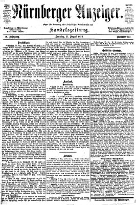 Nürnberger Anzeiger Sonntag 31. August 1873