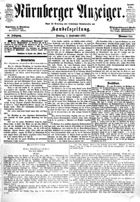 Nürnberger Anzeiger Dienstag 2. September 1873