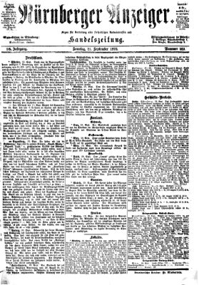 Nürnberger Anzeiger Sonntag 21. September 1873