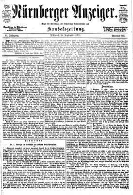 Nürnberger Anzeiger Mittwoch 24. September 1873