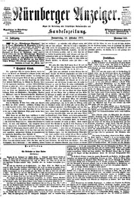 Nürnberger Anzeiger Donnerstag 23. Oktober 1873