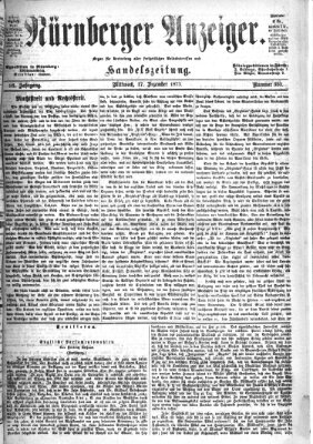 Nürnberger Anzeiger Mittwoch 17. Dezember 1873