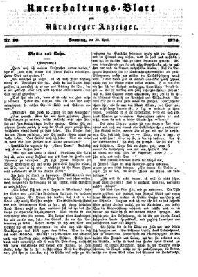 Nürnberger Anzeiger Sonntag 20. April 1873