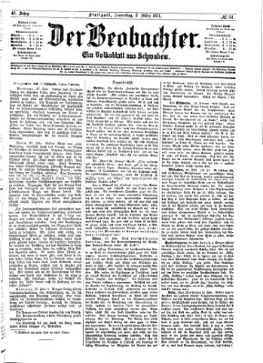 Der Beobachter Donnerstag 2. März 1871