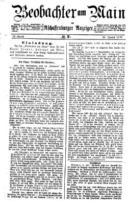 Beobachter am Main und Aschaffenburger Anzeiger Mittwoch 10. Januar 1872