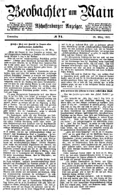 Beobachter am Main und Aschaffenburger Anzeiger Donnerstag 28. März 1872