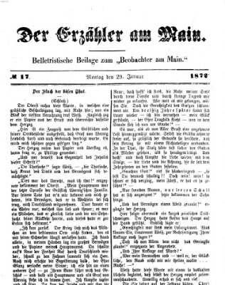 Der Erzähler am Main (Beobachter am Main und Aschaffenburger Anzeiger) Montag 29. Januar 1872