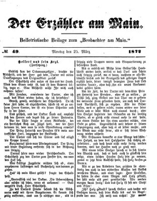 Der Erzähler am Main (Beobachter am Main und Aschaffenburger Anzeiger) Montag 25. März 1872