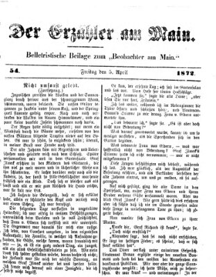 Der Erzähler am Main (Beobachter am Main und Aschaffenburger Anzeiger) Freitag 5. April 1872