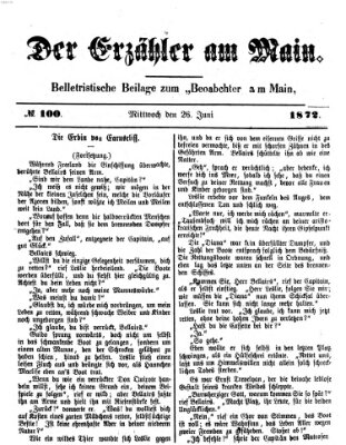 Der Erzähler am Main (Beobachter am Main und Aschaffenburger Anzeiger) Mittwoch 26. Juni 1872
