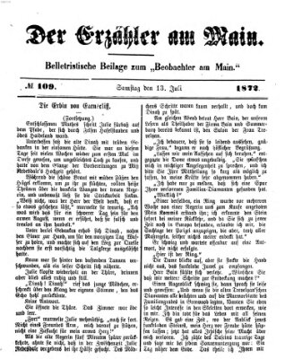 Der Erzähler am Main (Beobachter am Main und Aschaffenburger Anzeiger) Samstag 13. Juli 1872