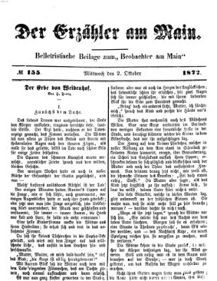 Der Erzähler am Main (Beobachter am Main und Aschaffenburger Anzeiger) Mittwoch 2. Oktober 1872