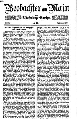 Beobachter am Main und Aschaffenburger Anzeiger Dienstag 21. Januar 1873