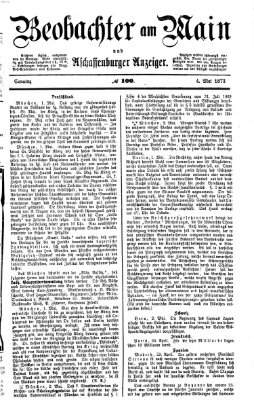 Beobachter am Main und Aschaffenburger Anzeiger Sonntag 4. Mai 1873