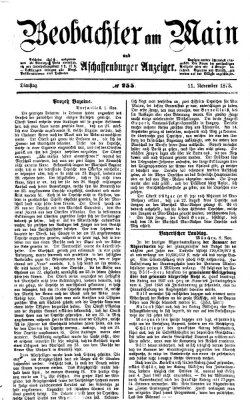 Beobachter am Main und Aschaffenburger Anzeiger Dienstag 11. November 1873
