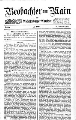 Beobachter am Main und Aschaffenburger Anzeiger Freitag 28. November 1873