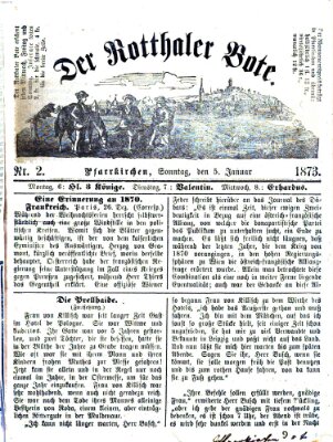 Rottaler Bote Sonntag 5. Januar 1873