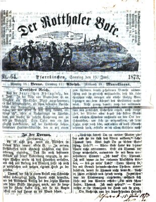 Rottaler Bote Sonntag 15. Juni 1873