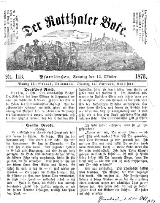 Rottaler Bote Sonntag 12. Oktober 1873