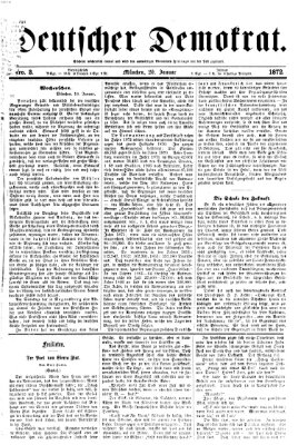 Deutscher Demokrat (Pfälzische Volkszeitung) Samstag 20. Januar 1872