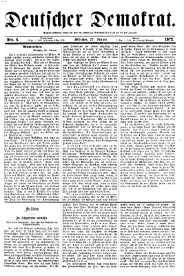 Deutscher Demokrat (Pfälzische Volkszeitung) Samstag 27. Januar 1872