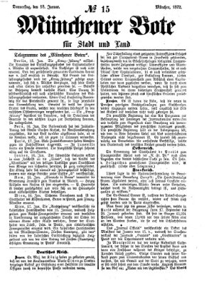 Münchener Bote für Stadt und Land Donnerstag 18. Januar 1872