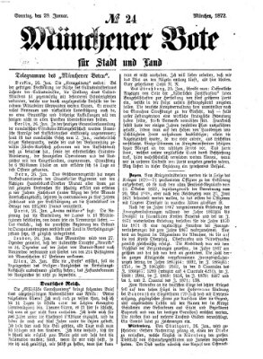 Münchener Bote für Stadt und Land Sonntag 28. Januar 1872