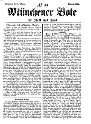 Münchener Bote für Stadt und Land Donnerstag 8. Februar 1872