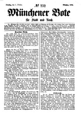 Münchener Bote für Stadt und Land Dienstag 1. Oktober 1872