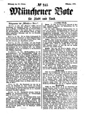 Münchener Bote für Stadt und Land Mittwoch 16. Oktober 1872