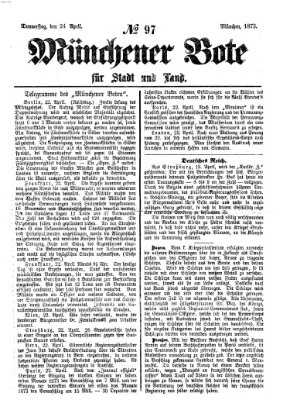 Münchener Bote für Stadt und Land Donnerstag 24. April 1873