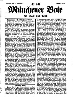 Münchener Bote für Stadt und Land Mittwoch 12. November 1873
