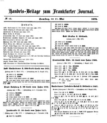 Frankfurter Journal Samstag 17. Mai 1873