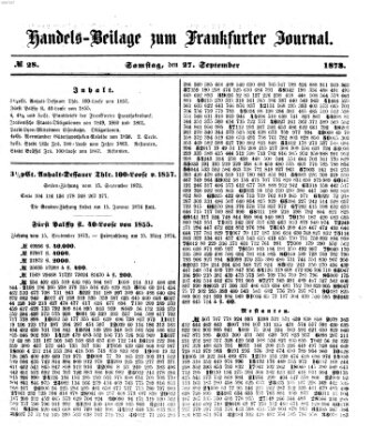 Frankfurter Journal Samstag 27. September 1873