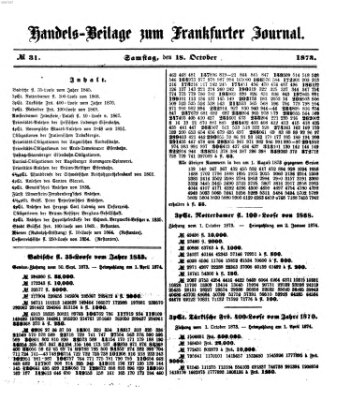 Frankfurter Journal Samstag 18. Oktober 1873