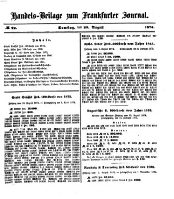 Frankfurter Journal Samstag 29. August 1874