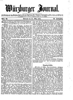 Würzburger Journal Mittwoch 27. März 1872