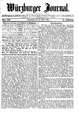 Würzburger Journal Donnerstag 25. April 1872