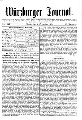 Würzburger Journal Montag 1. September 1873
