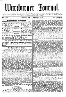 Würzburger Journal Samstag 1. November 1873