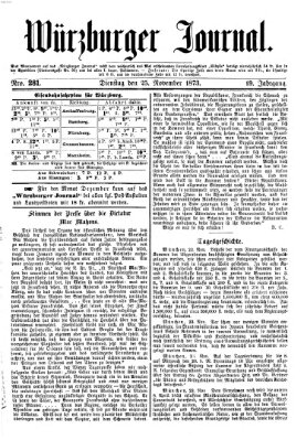 Würzburger Journal Dienstag 25. November 1873