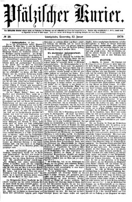 Pfälzischer Kurier Donnerstag 13. Januar 1870