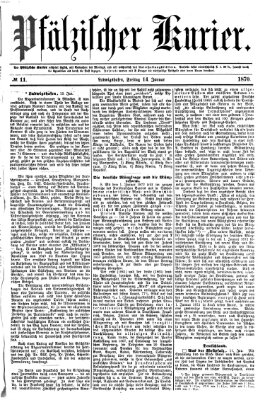 Pfälzischer Kurier Freitag 14. Januar 1870