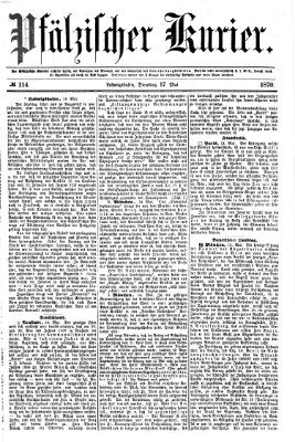 Pfälzischer Kurier Dienstag 17. Mai 1870