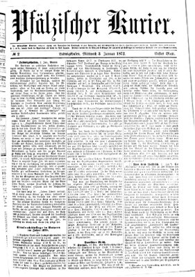 Pfälzischer Kurier Mittwoch 3. Januar 1872