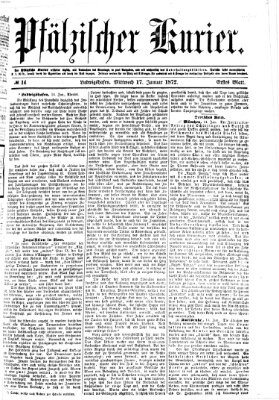 Pfälzischer Kurier Mittwoch 17. Januar 1872