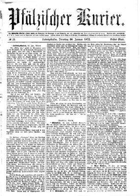Pfälzischer Kurier Dienstag 30. Januar 1872