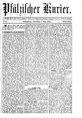 Pfälzischer Kurier Donnerstag 7. März 1872